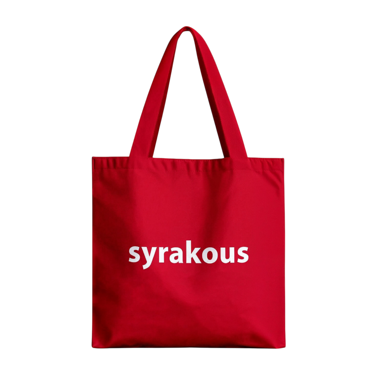 Bag Syrakous in cotone rosso con logo bianco